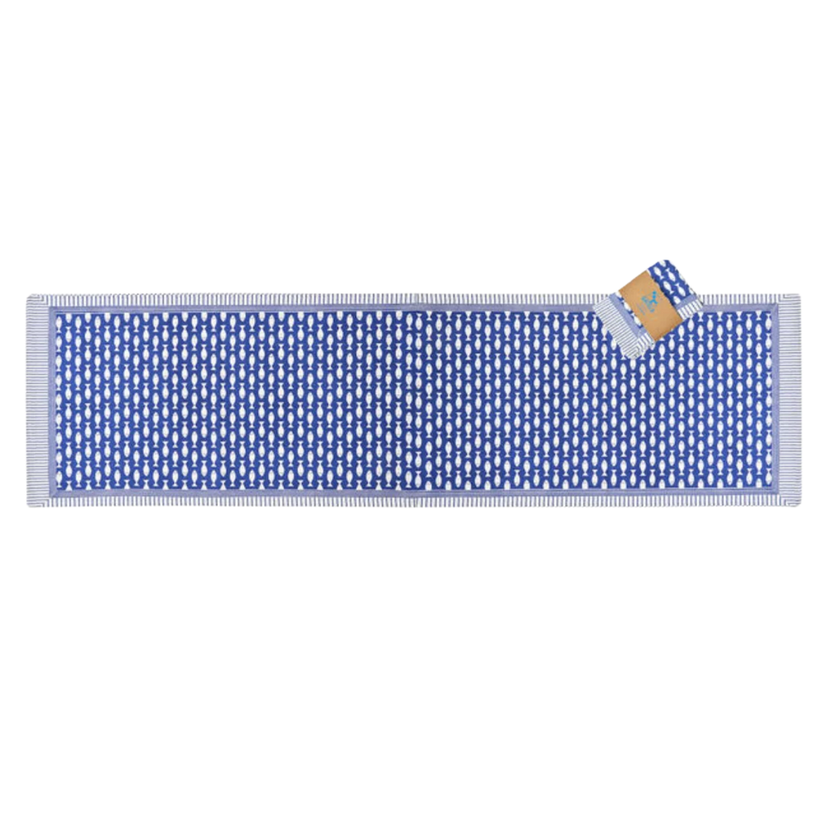 Tischläufer blau mit weißen Fischen