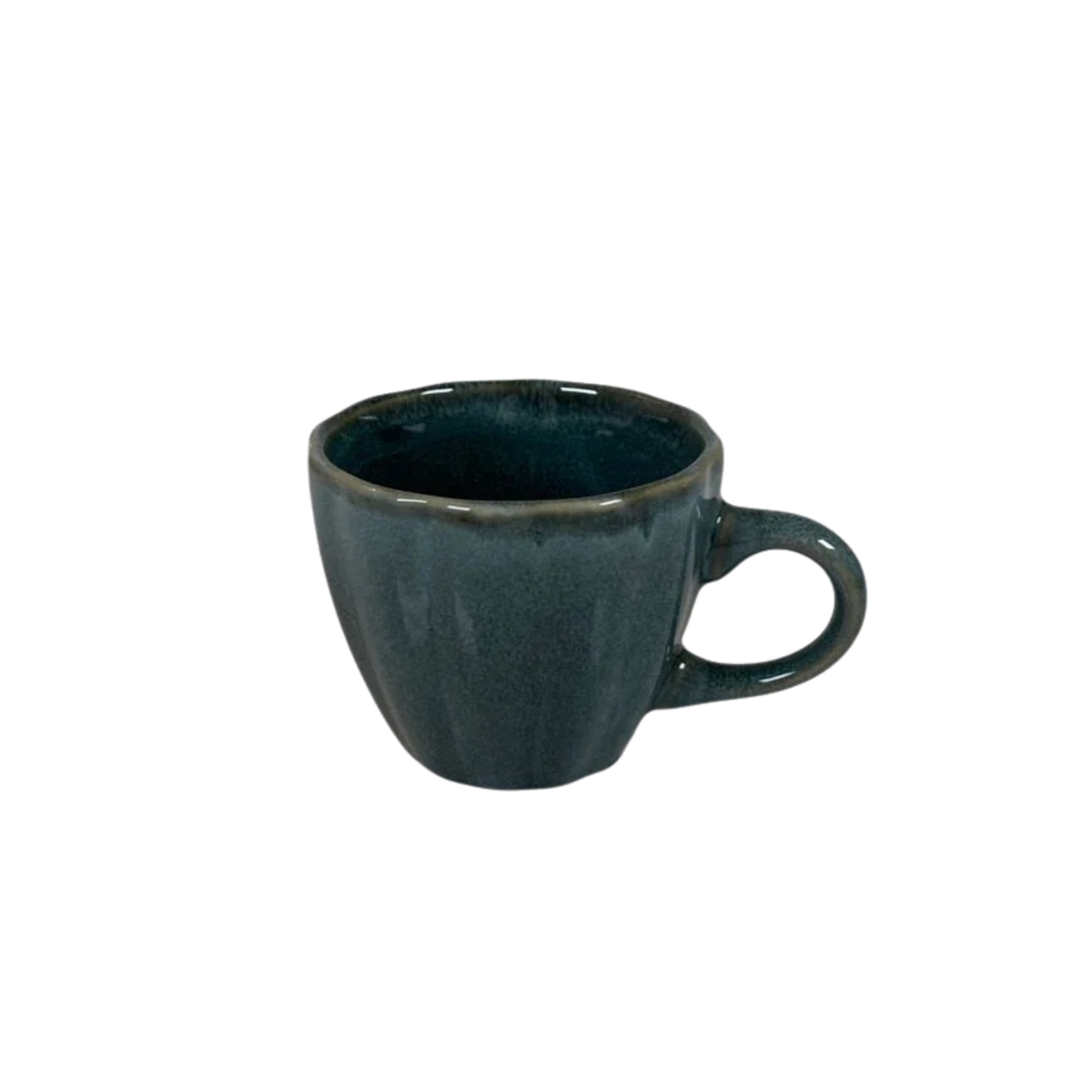 Espressotasse mit Rillen blau