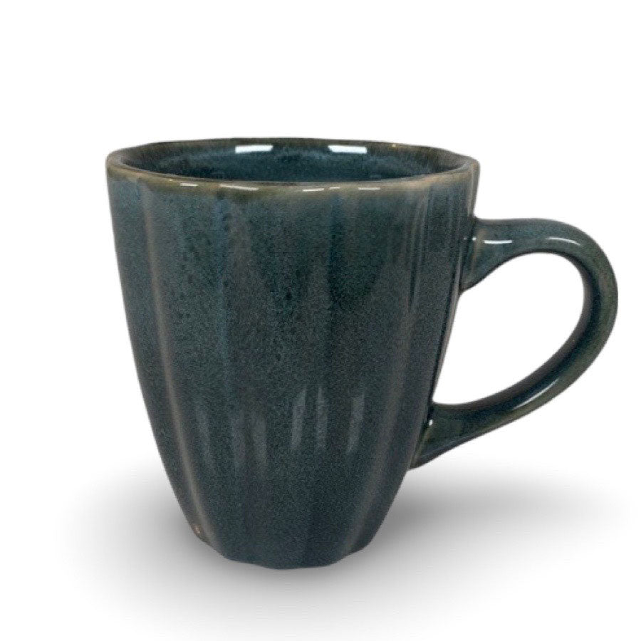 Tasse mit Rillen blau M