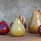 Birne Steingut gelb-grün M