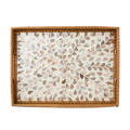 Tablett mit Muschelmuster dunkelbeige