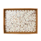 Tablett mit Muschelmuster dunkelbeige