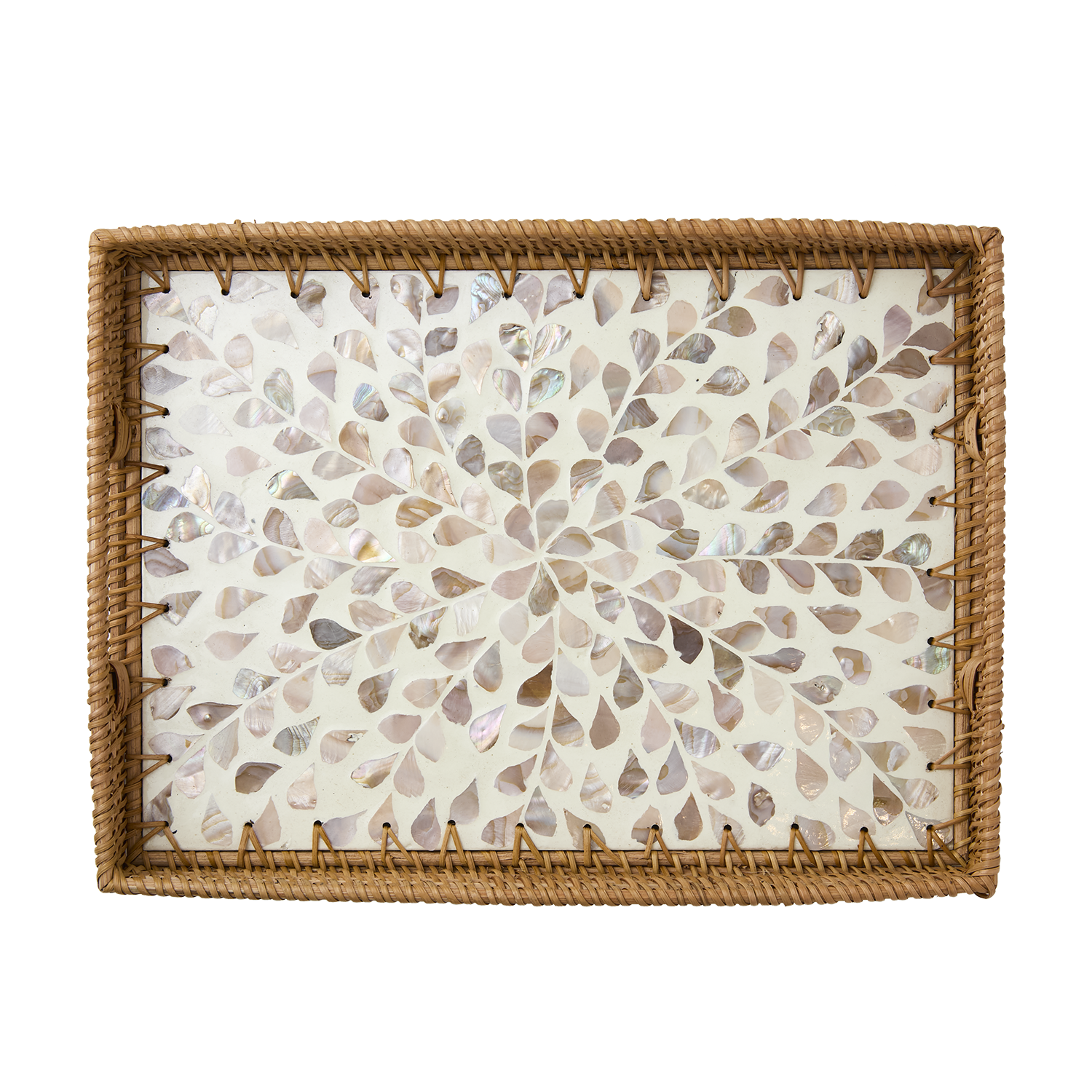Tablett mit Muschelmuster dunkelbeige