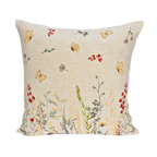 Polsterüberzug beige mit Blumen und Schmetterlingen
