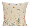 Polsterüberzug beige mit Blumen und Schmetterlingen