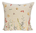 Polsterüberzug beige mit Blumen und Schmetterlingen
