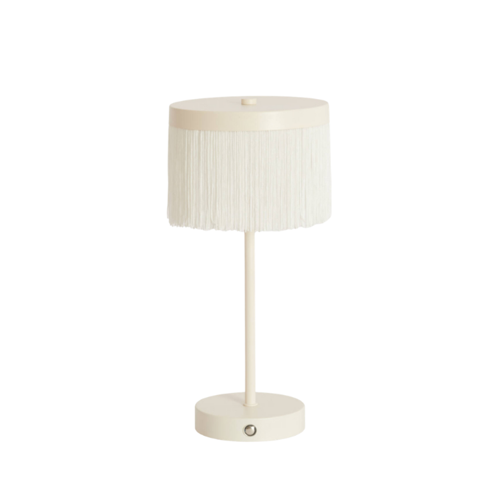 LED Lampe mit Fransen creme
