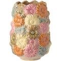 Vase mit pastellfarbenen Blumen