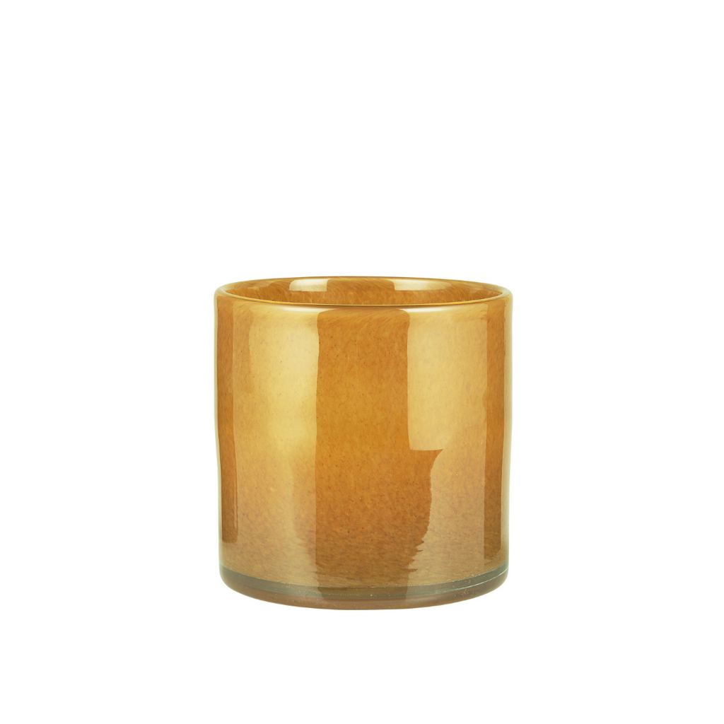 Teelicht/Vase ockergelb S