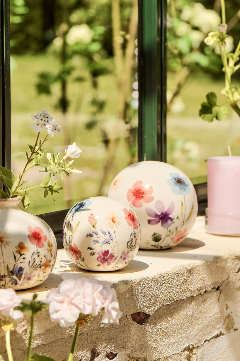 Deko Kugel Blumen L
