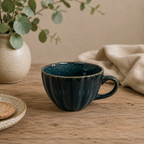 Tasse mit Rillen L blau