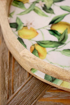 Tablett Zitronen Mangoholz