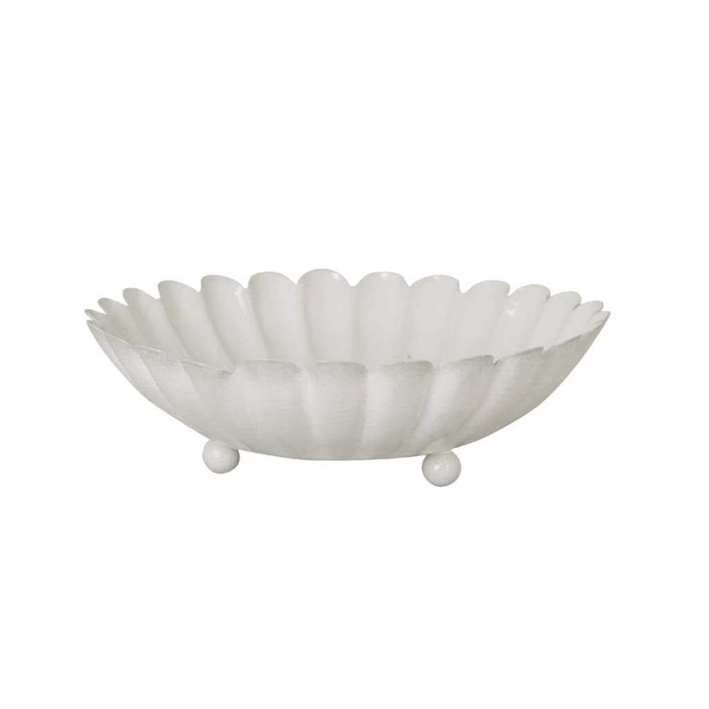 Metallschüssel Shell weiß
