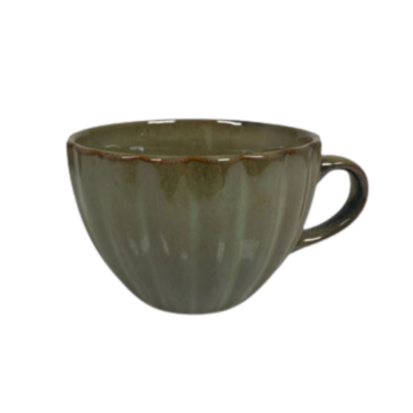 Tasse mit Rillen L grün