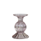 Kerzenhalter Glas mit Perlkante S