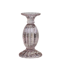 Kerzenhalter Glas mit Perlkante L