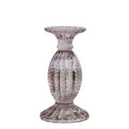 Kerzenhalter Glas mit Perlkante L