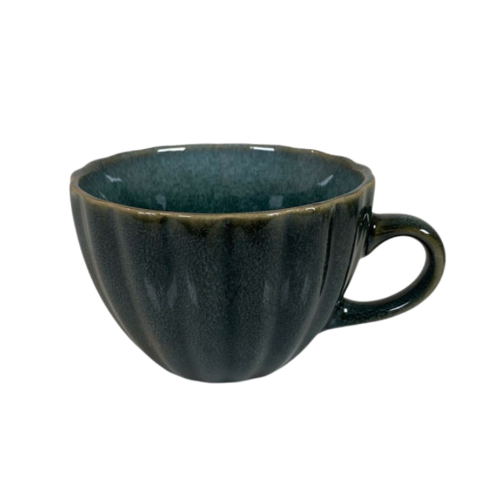 Tasse mit Rillen L blau