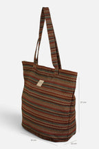 Da La Mur Shopper mit herbstlichem Zickzack-Muster mit Reißverschluss