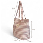 De La Mur Shopper ecru und rosa mit gänzendem Ton