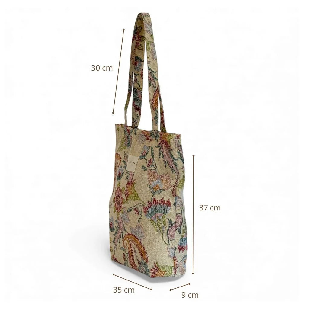 De La Mur Tragetasche mehrfarbiges Blumenmuster mit Zip