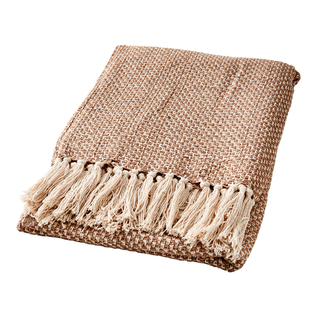 Decke beige und creme gemustert