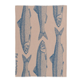 Geschirrtuch beige m/ blauen Fischen