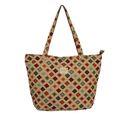 De La Mur Shopper beige mit buntem geometrischen Muster mit Zip