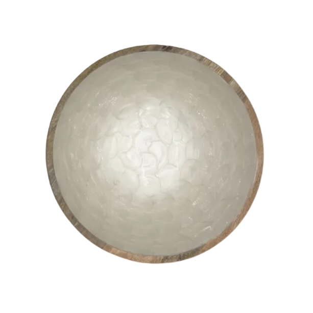 Schüssel Mangoholz Pearl weiß S