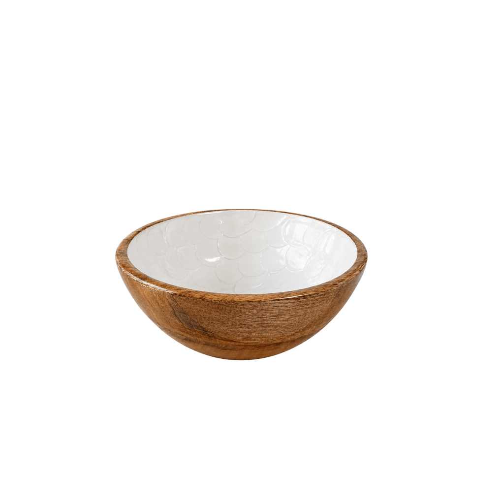Schüssel Mangoholz Pearl weiß S