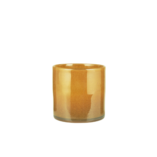 Teelicht/Vase ockergelb S