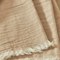 Stoffservietten beige mit Fransen - 4 Stk.