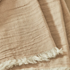 Stoffservietten beige mit Fransen - 4 Stk.