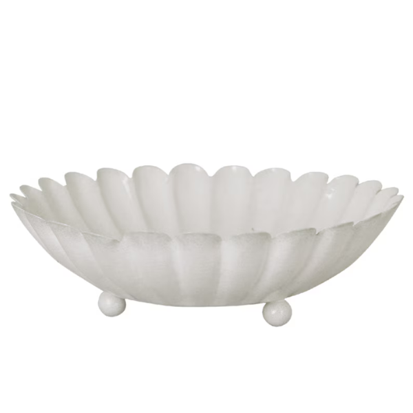 Metallschüssel Shell weiß