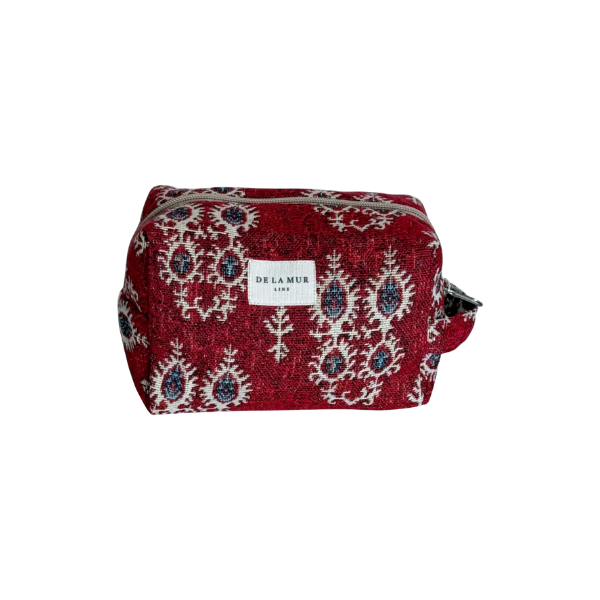 Necessaire mit ornamentalem Muster in Rot