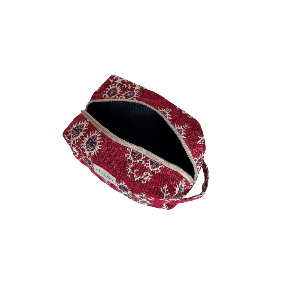 Necessaire mit ornamentalem Muster in Rot