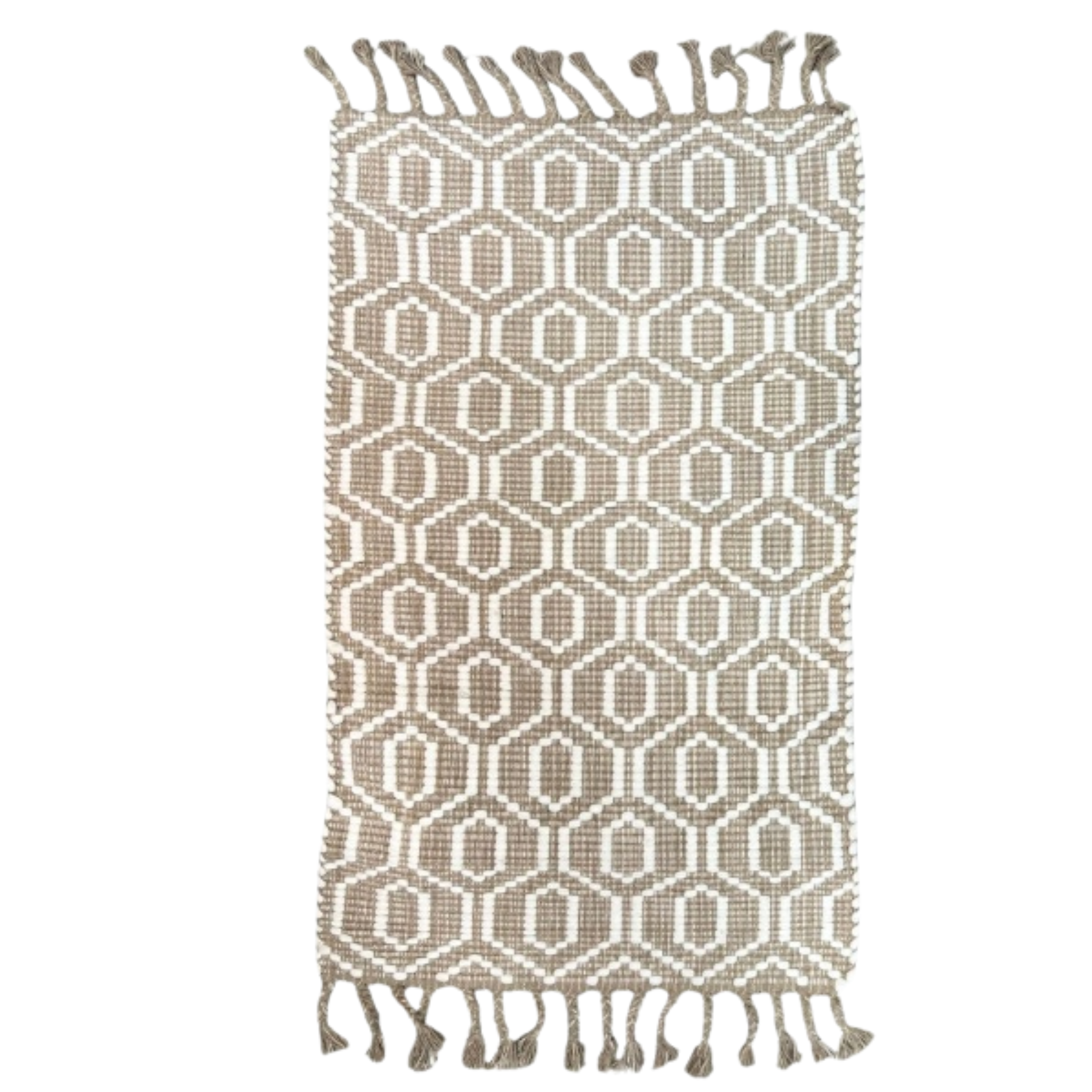 Teppich beige mit Fransen