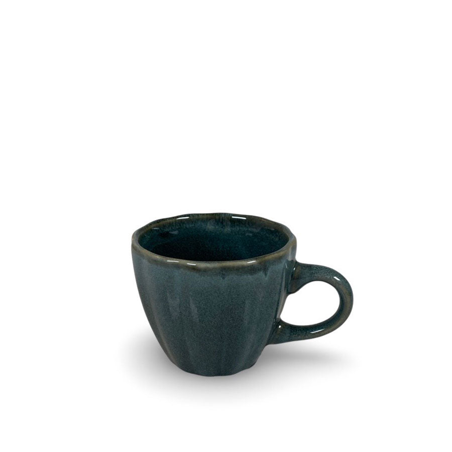 Espressotasse mit Rillen blau