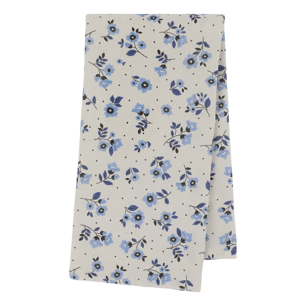 Geschirrtuch mit blauen Blumen