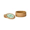 Glasuntersetzer Rattan grün
