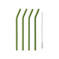 Glasstrohhalm grün - 4 Stück