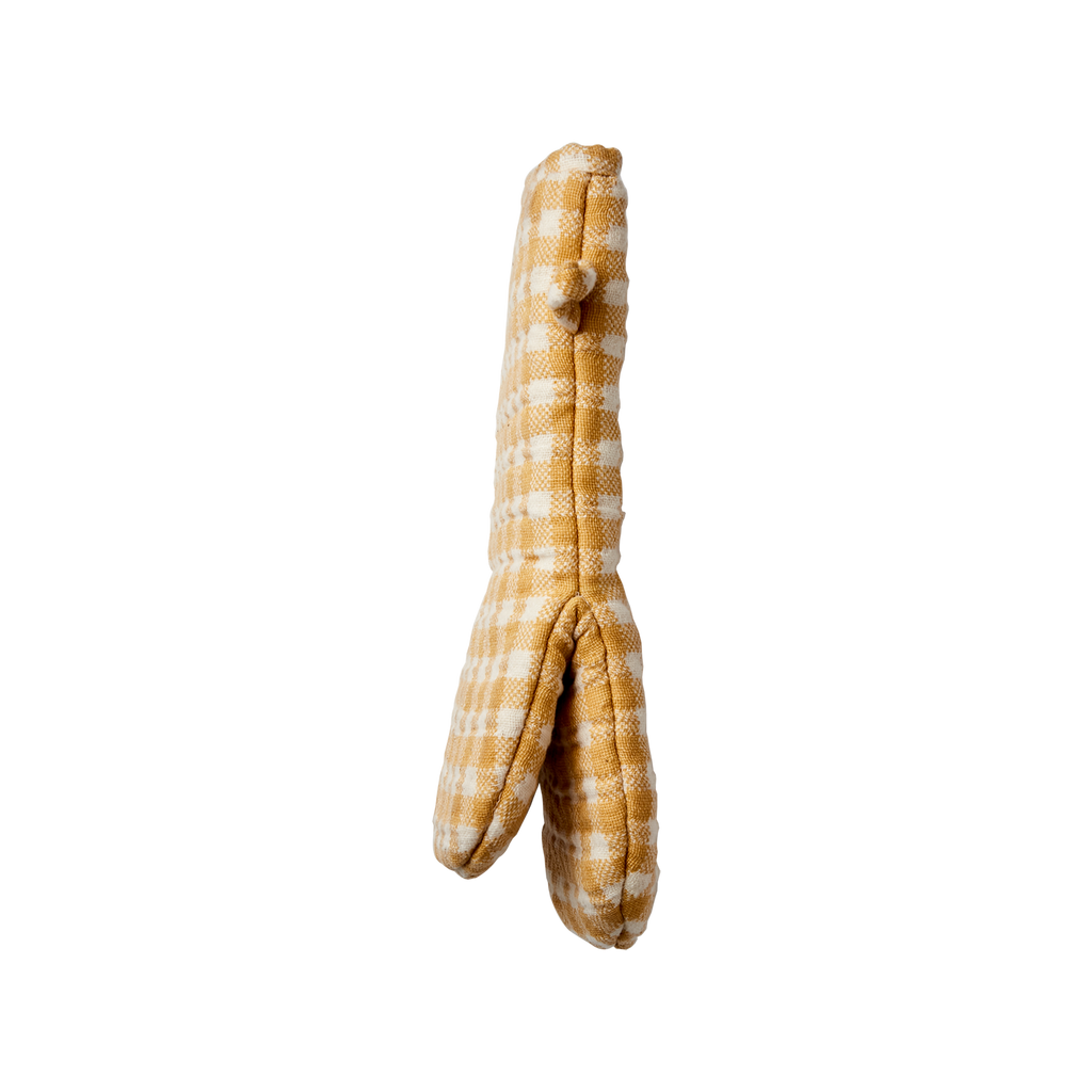 Kochhandschuh gelb und creme kariert