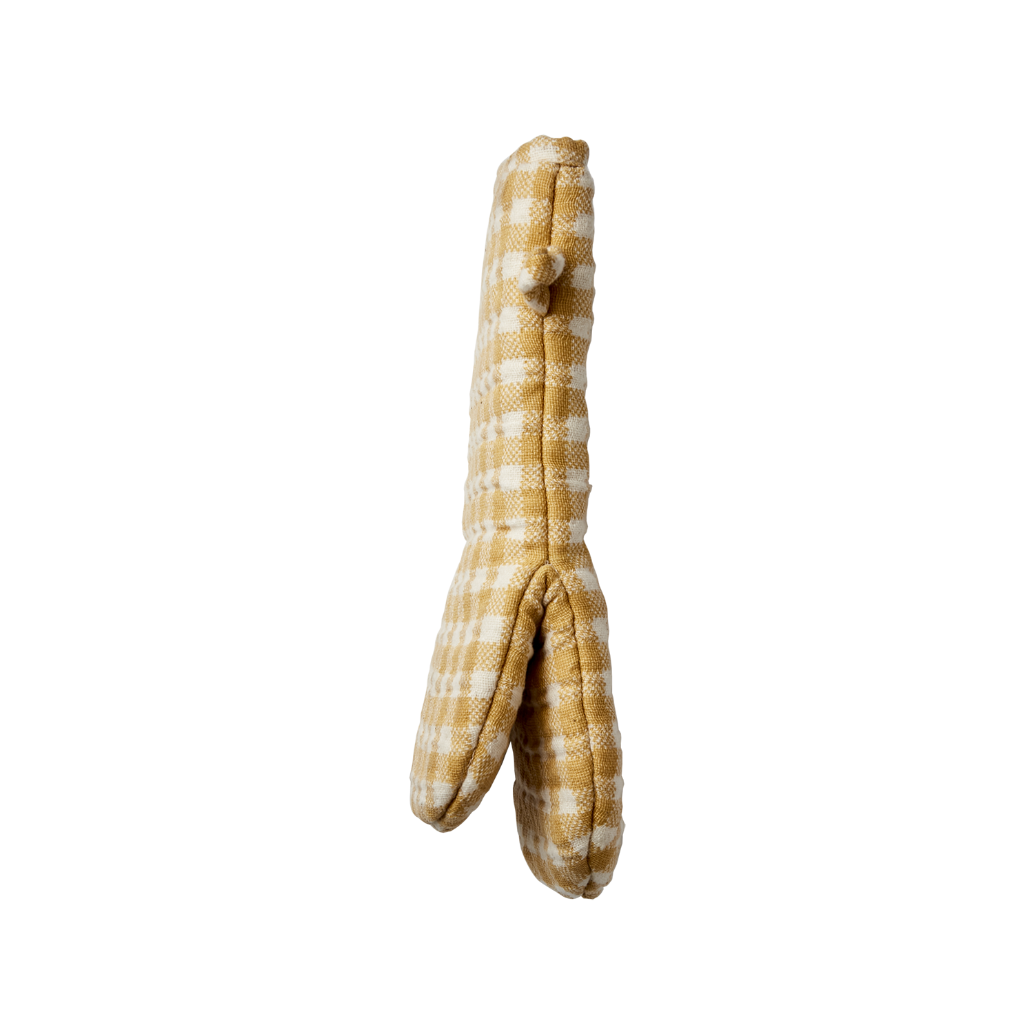 Kochhandschuh gelb und creme kariert