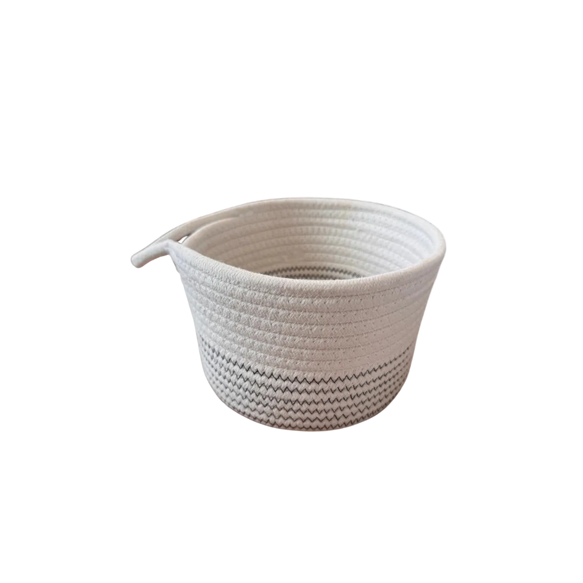 Stoffkorb rund blau/creme – Seabreeze