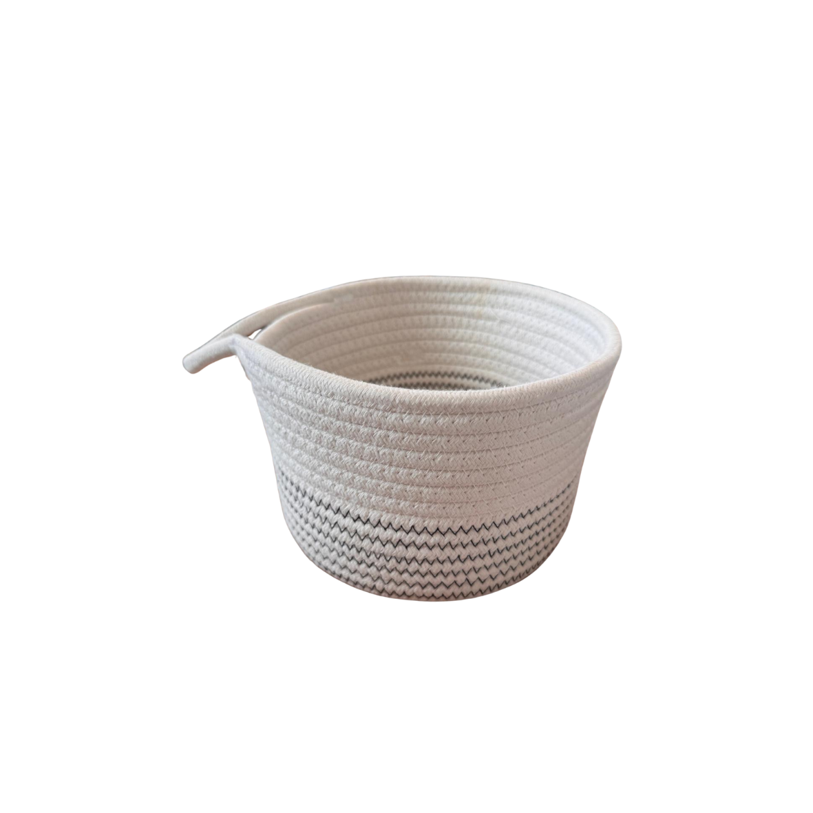 Stoffkorb rund blau/creme