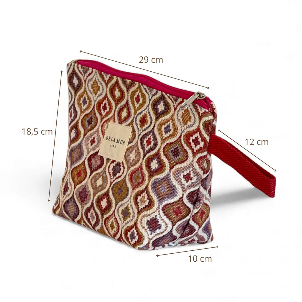 De La Mur Necessaire mit lila-pinkem Muster L