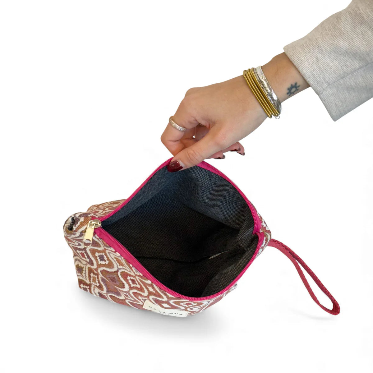 De La Mur Necessaire mit lila-pinkem Muster L