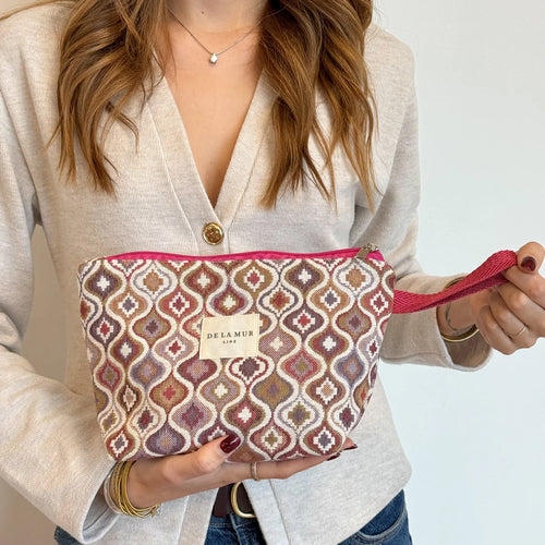 De La Mur Necessaire mit lila-pinkem Muster L