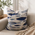 Polsterüberzug Fische dunkelblau