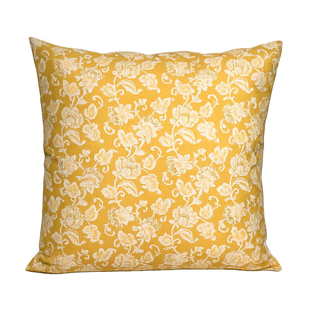 Polsterüberzugsenfgelb mit Blumenmuster